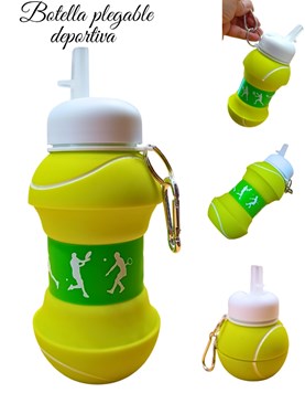 PROMO40% OFF: VERDE CLARO BOTELLA SILICONA VASO PLEGABLE DEPORTIVA FORMA PELOTA