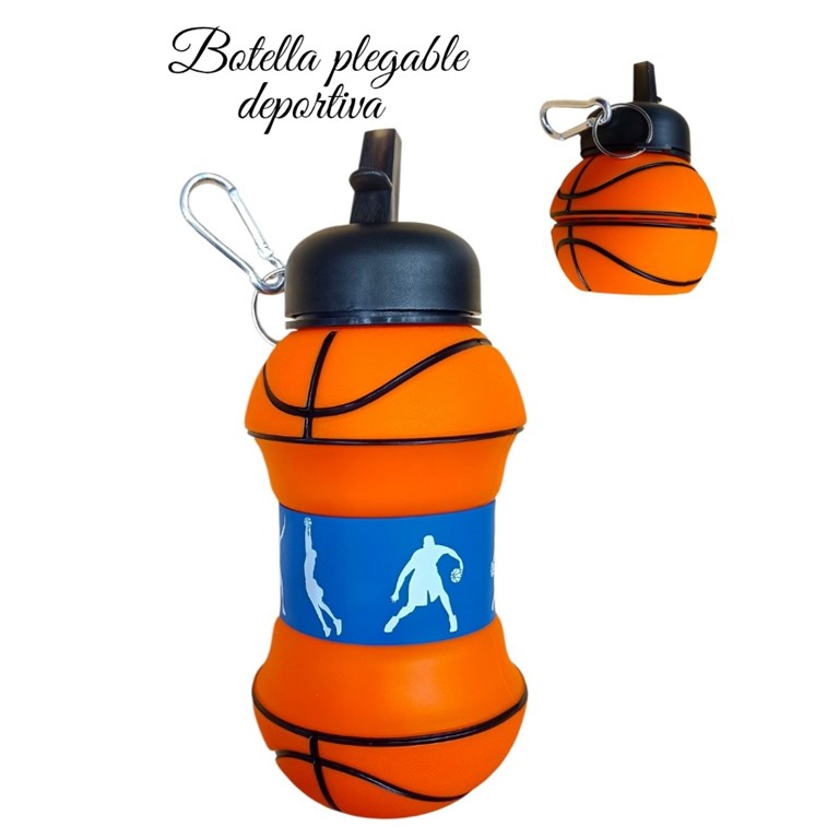 PROMO 40% OFF: COLOR NARANJA BOTELLA PLEGABLE DEPORTIVA. FORMA DE PELOTA