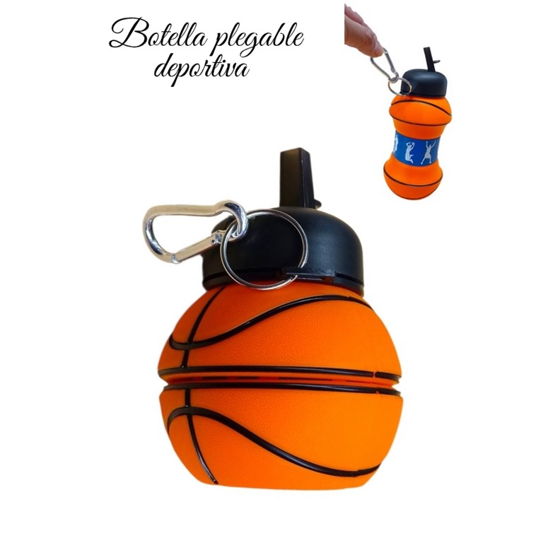 PROMO 40% OFF: COLOR NARANJA BOTELLA PLEGABLE DEPORTIVA. FORMA DE PELOTA