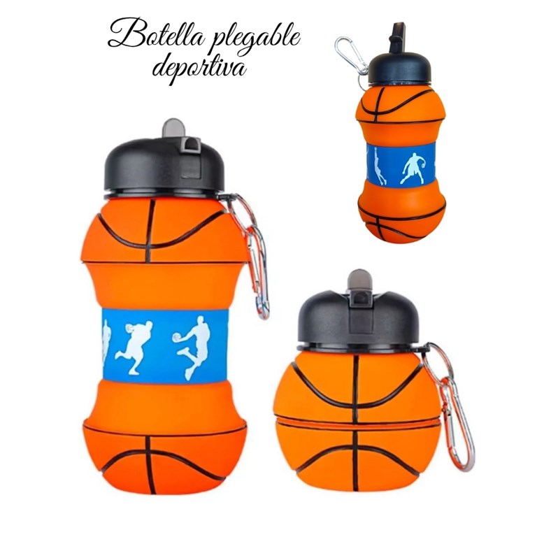 PROMO 40% OFF: COLOR NARANJA BOTELLA PLEGABLE DEPORTIVA. FORMA DE PELOTA