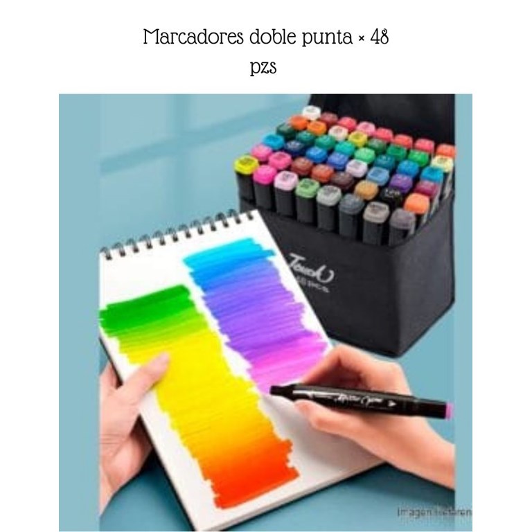 MARCADORES DOBLE PUNTA X 48 UNIDADES EN ESTUCHE CON CIERRE