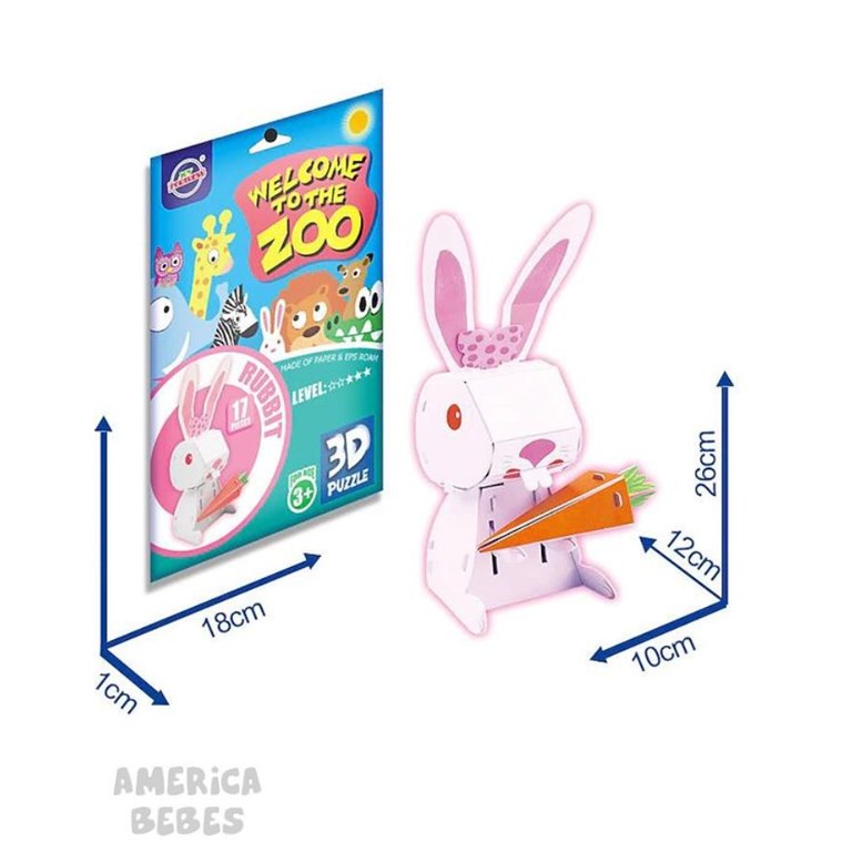 ROMPECABEZA 3D CONEJO 17PIEZAS E LEARNING
