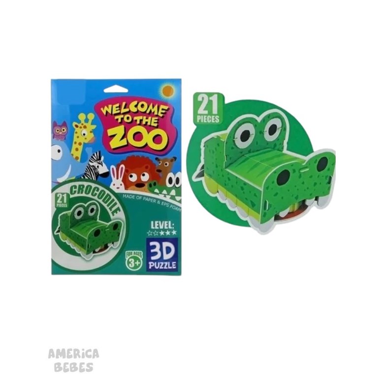 ROMPECABEZAS 3D COCODRILO 21 PIEZAS E LEARNING