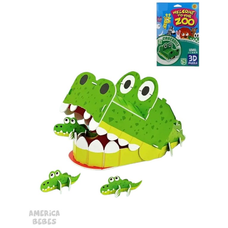 ROMPECABEZAS 3D COCODRILO 21 PIEZAS E LEARNING