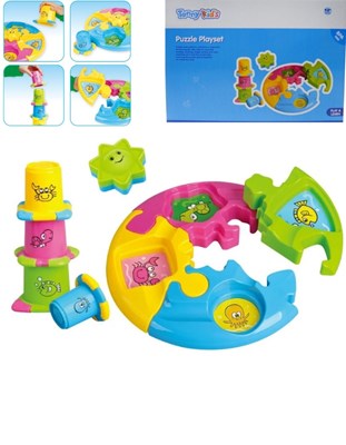 SET DE JUEGOS, ROMPECABEZAS, ENCASTRES Y TAZAS APILABLES. E LEARNING