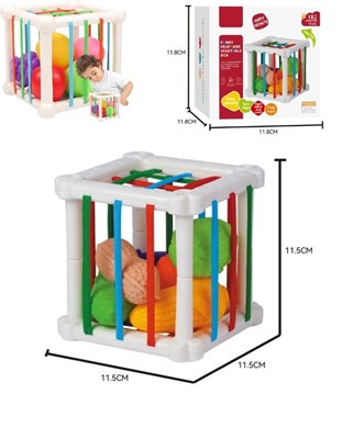 CUBO DIDÁCTICO HILOS ELÁSTICOS CON ENCASTRE 12X12CM. E LEARNING