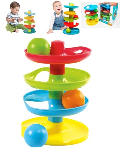 TORRE CON PELOTITAS DE 4 RAMPAS PARA BEBES E-LEARNING