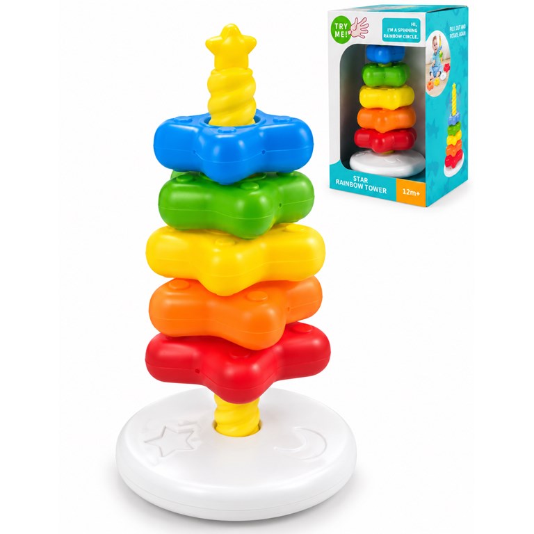 43403 TORRE CON ENCASTRE DE ESTRELLAS. DIFERENTES COLORES Y TAMAÑOS