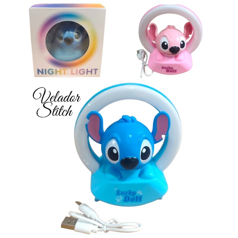 VELADOR  LUCKY DOLL PERSONAJES CON CARGADOR USB