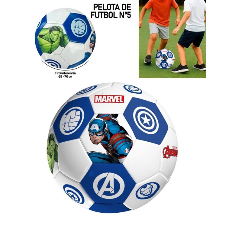 PELOTA N° 5 DE FUTBOL. PERSONAJES MARVEL
