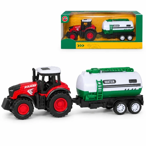 79675-7 (511-230) TRACTOR AGRICOLA ROJO CON TRAILER DE AGUA