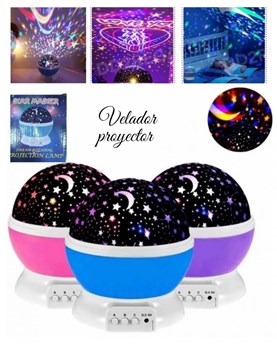 VELADOR LUNA Y ESTRELLAS, FORMA ESFERICA