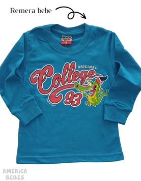 REMERA MANGA LARGA ESTAMPA COLLEGE BEBE FLIRTY