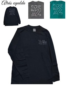 REMERA NENE MANGA LARGA, ESTAMPA FRENTE Y ESPALDA '72'. FLIRTY