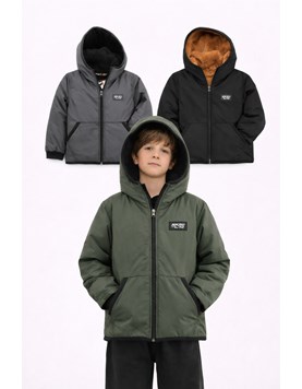 CAMPERA PONCHE, FORRADA MICROPOLAR CON CIERRE, BOLSILLOS Y CAPUCHA. PARA VARON. FLIRTY