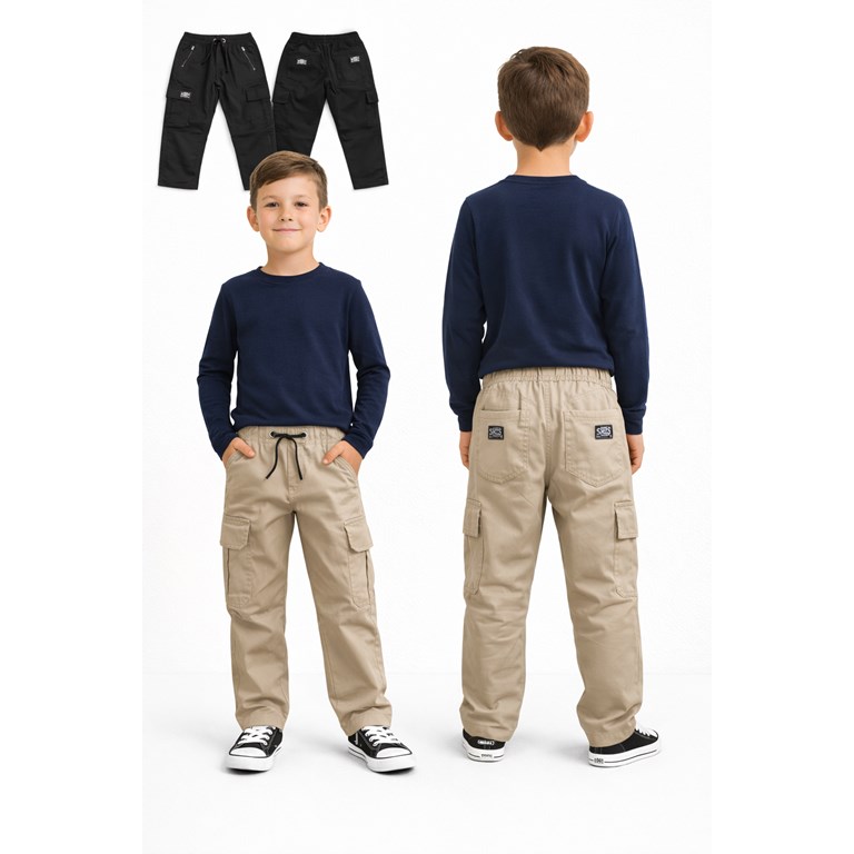 PANTALON  CARGO DE GABARDINA LIVIANO PARA VARON. FLIRTY