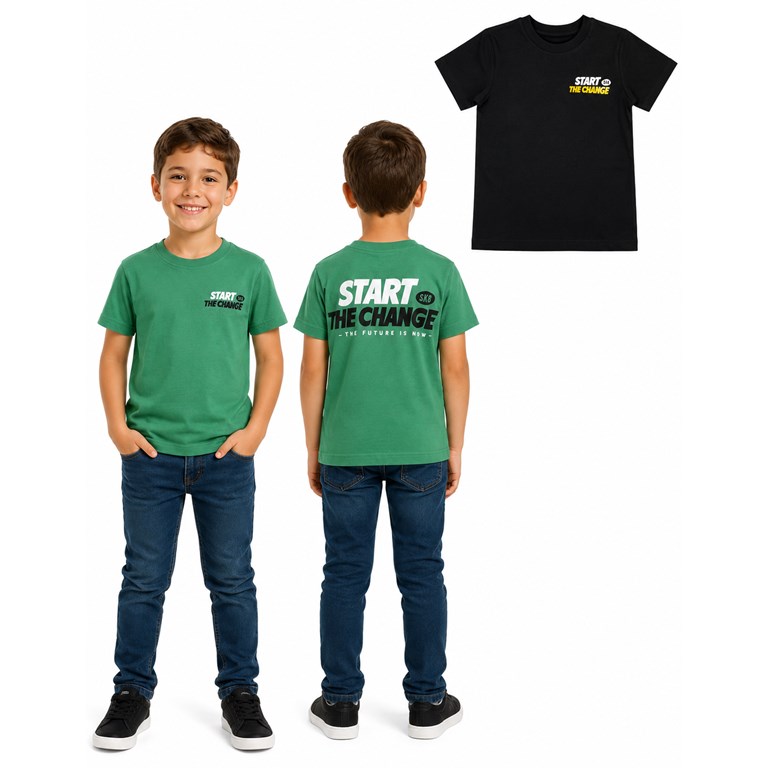 REMERA MANGA CORTA ESTAMPA START THE CHANGE. FLIRTY