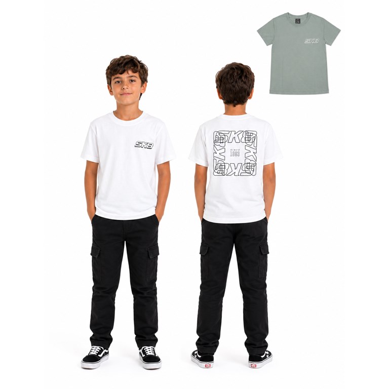 REMERA MANGA CORTA PARA NENE ESTAMPA SK8. FLIRTY