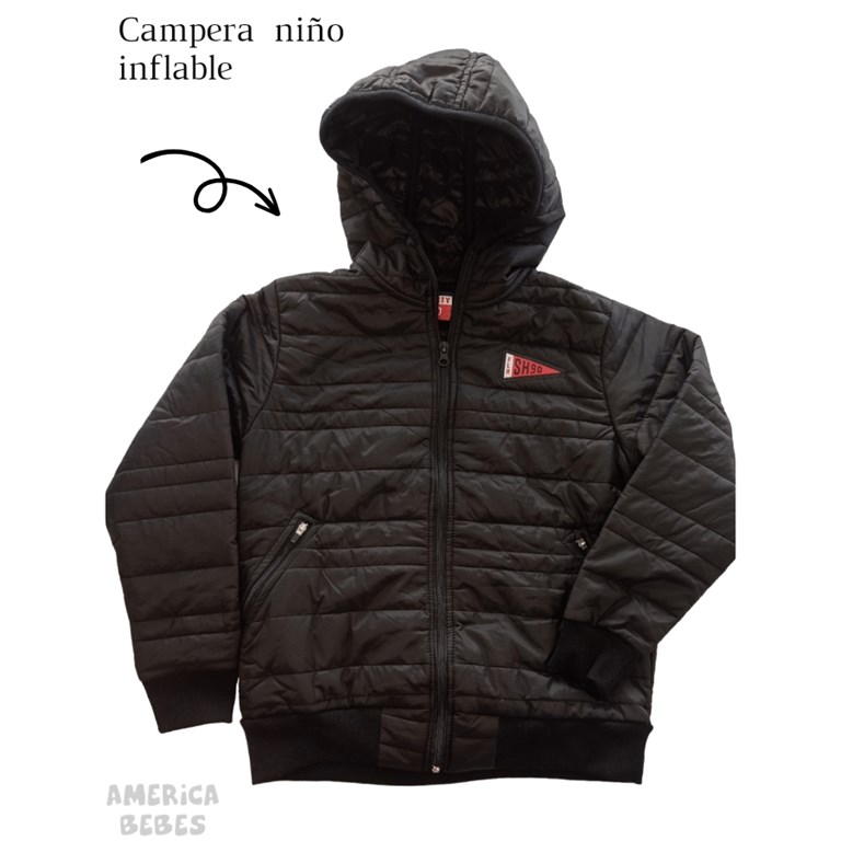 CAMPERA INFLABLE NEGRO FLIRTY