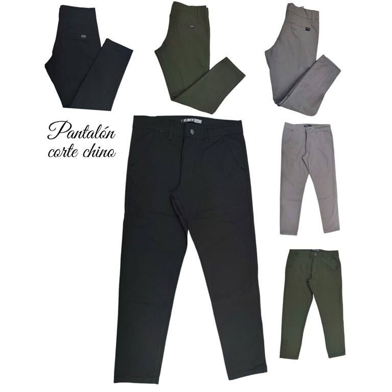 Pantalon de nene corte chino en gabardina.Flirty