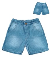 BERMUDA BEBE JEAN CON CINTO REGULABLE RIMBI