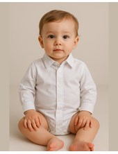 BODY CAMISA BEBE MANGA LARGA BLANCO. RIMBI