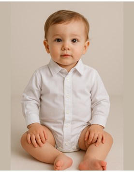 BODY CAMISA BEBE MANGA LARGA BLANCO. RIMBI