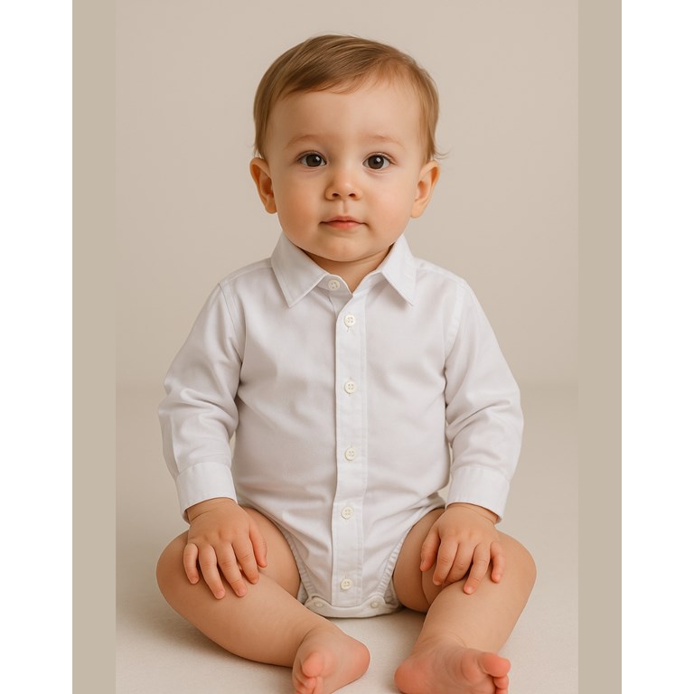 BODY CAMISA BEBE MANGA LARGA BLANCO. RIMBI