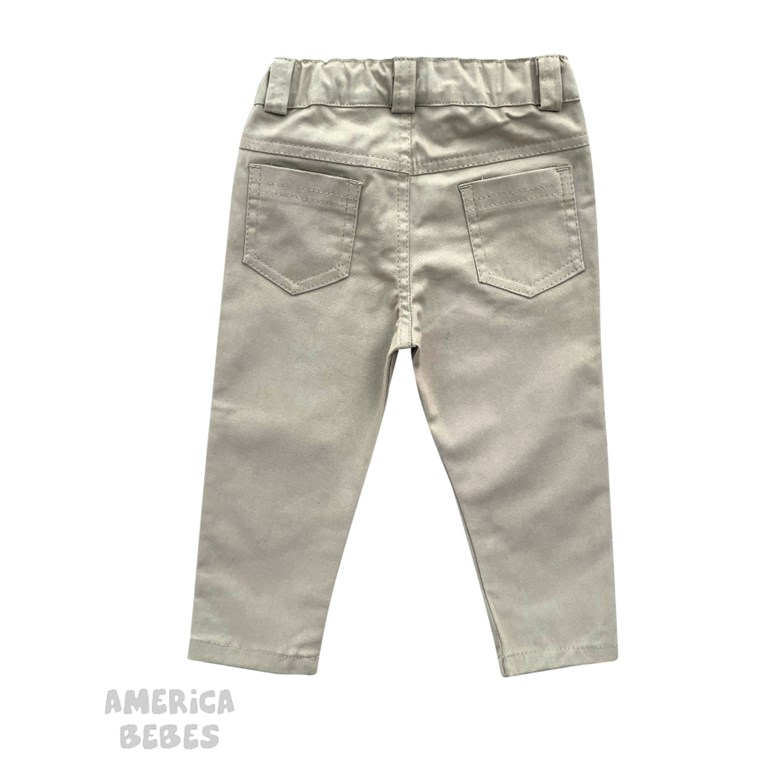 PANTALON BEBE GABARDINA ELASTIZADO CON CINTURA REGULABLE RIMBI