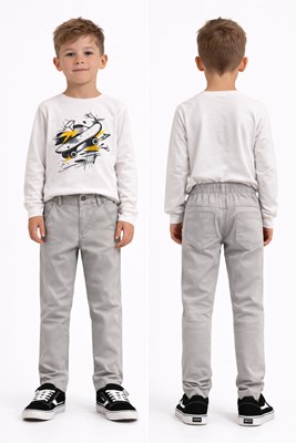 Pantalon Gabardina elastizado, cintura regulable, para nena. Rimbi