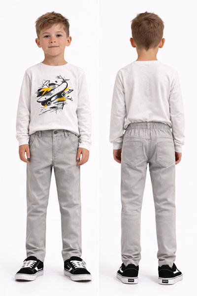 Pantalon Gabardina elastizado, cintura regulable, para nena. Rimbi
