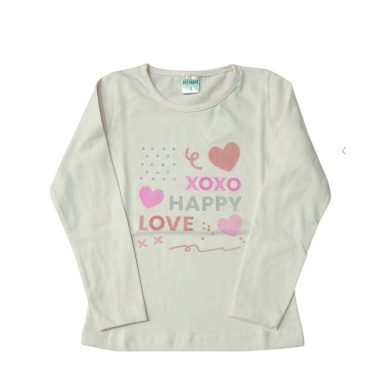 REMERA MANGA LARGA, NENA ESTMPA LOVE. RIMBI