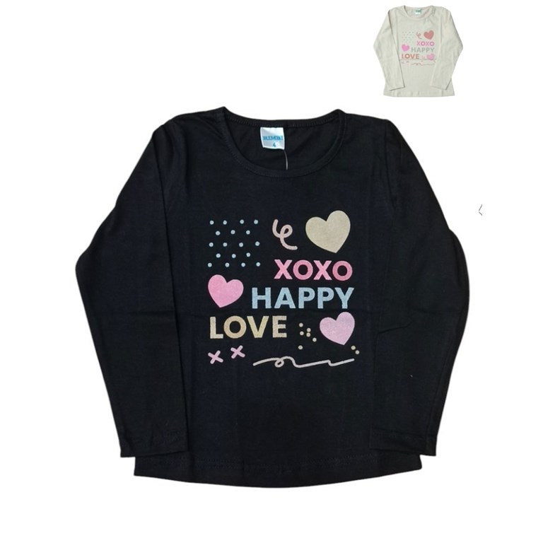 REMERA MANGA LARGA, NENA ESTMPA LOVE. RIMBI