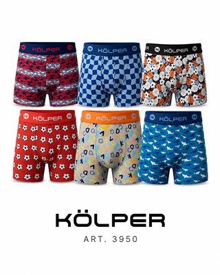 Boxer estampado. 94% algodon, 6% elastano. Kolper