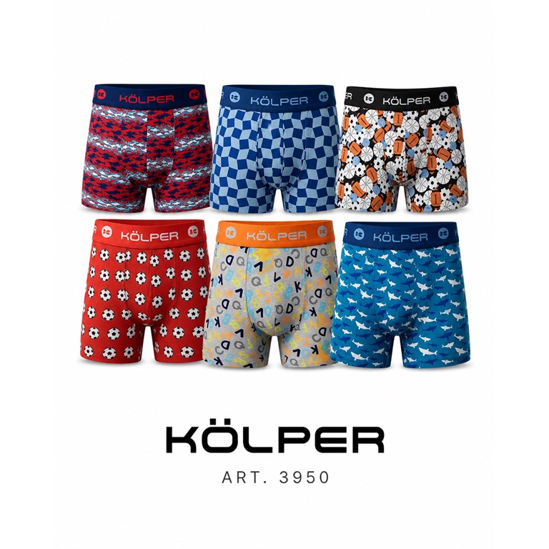 Boxer estampado. 94% algodon, 6% elastano. Kolper