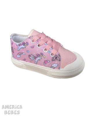ZAPATILLA PARA BEBA ACORDONADA ESTAMPADA UNICORNIOS