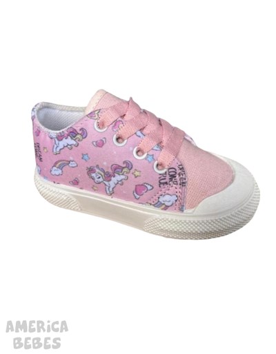 ZAPATILLA PARA BEBA ACORDONADA ESTAMPADA UNICORNIOS