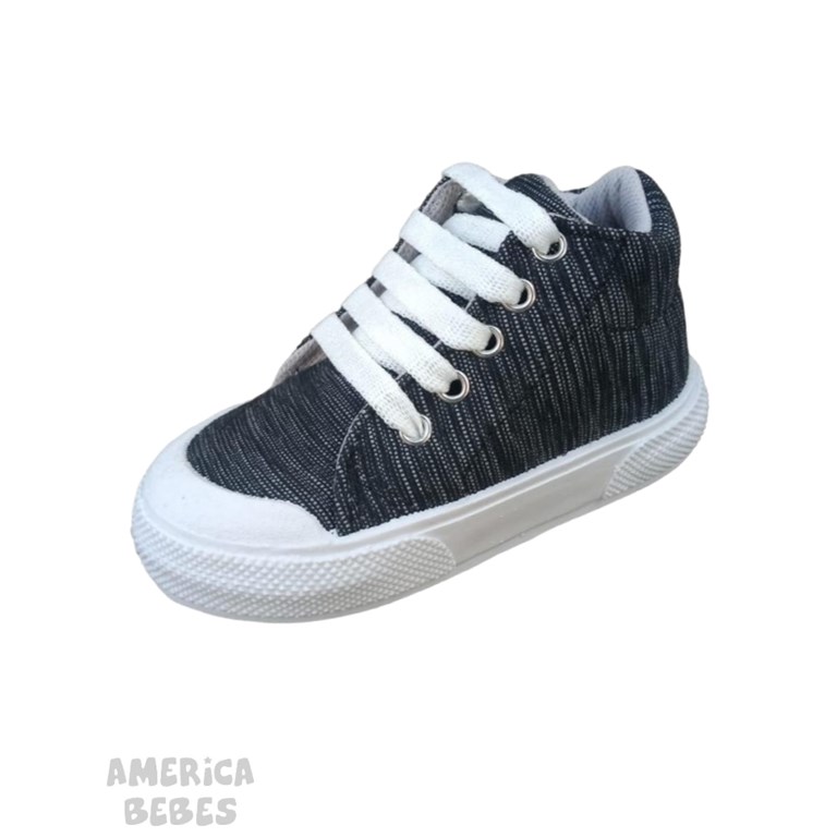 31AZ ZAPATILLA TIPO BOTITA PARA BEBE SIMIL JEAN AZUL SOL LOLO