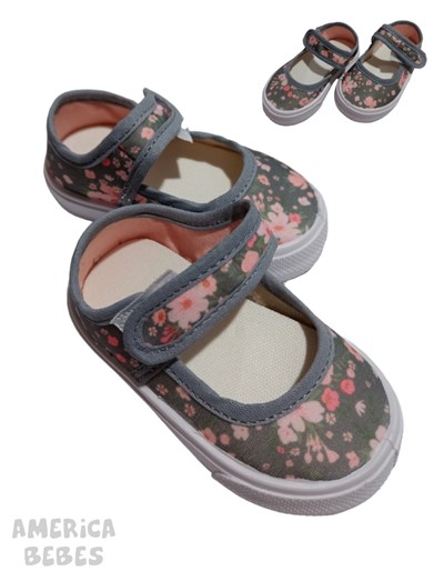 GUILLERMINA PARA BEBA ESTAMPADA FLORES FONDO GRIS