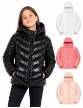 CAMPERA PARA NENA DENISE DE ABRIGO ESTILO BRILLOSA CON ELASTICO EN CINTURA. OLIVIA