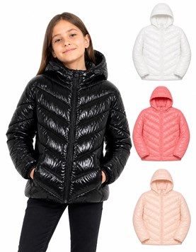 CAMPERA PARA NENA DENISE DE ABRIGO ESTILO BRILLOSA CON ELASTICO EN CINTURA. OLIVIA