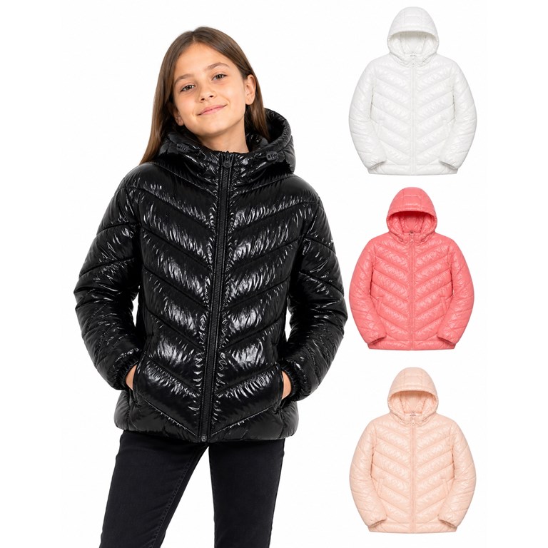 CAMPERA PARA NENA DENISE DE ABRIGO ESTILO BRILLOSA CON ELASTICO EN CINTURA. OLIVIA