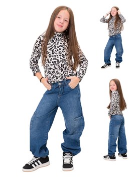 Jean Ana cargo con bolsillos estilo jogger con elastico en el botapie.Olivia
