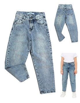 Jean Dani corte baggy con bolsillo carpintero lavado nevado. Olivia