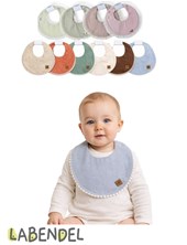 Babero cuello broderie / Pompon. Labendel