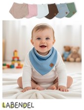 Babero bandana puntilla / Pompon  Labendel