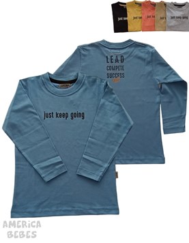 REMERA NENE MANGA LARGA JUST KEEP GOING GRUNY