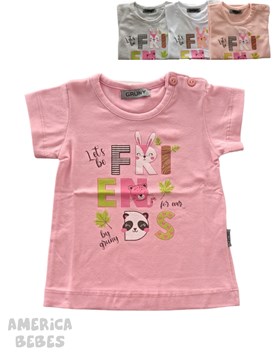 REMERA MANGA CORTA ALGODON PARA BEBA ESTAMPADA FRIENDS GRUNY
