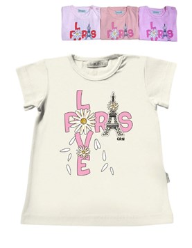 REMERA MANGA CORTA NENA ESTAMPA 'LOVE PARIS'. GRUNY