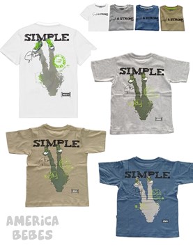 REMERA MANGA CORTA PARA NIÑO ESTAMPADA STRONG GRUNY